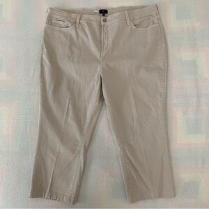 NYDJ Jeans Women's High Rise Stretch Ankle Jeans Beige Plus Size 22W (W43 x L22)